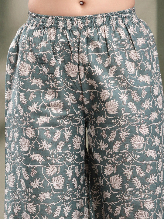 Women Ethnic Motifs Printed Regular Pure Cotton Kurta with Harem Pants & Dupatta